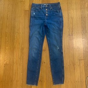 Madewell button fly skinny high rise jeans